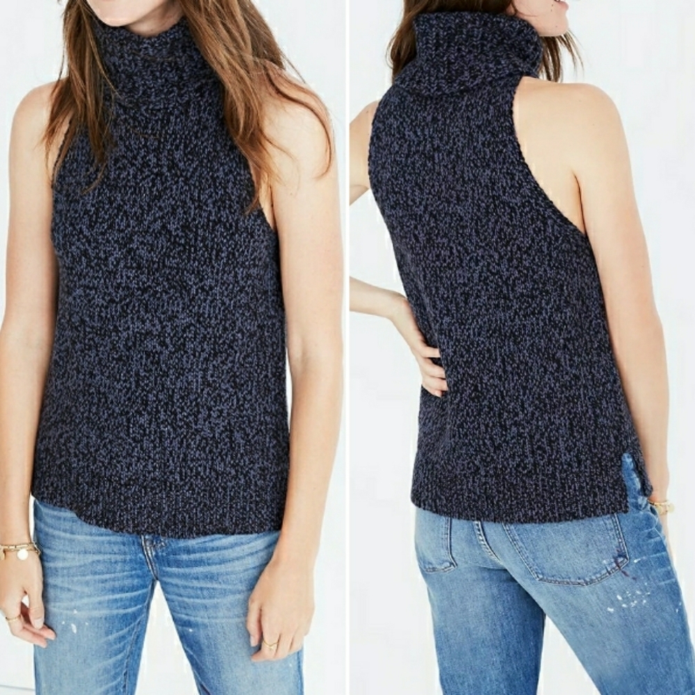 Nwt! Madewell Turtleneck Cutaway Sweater Vest